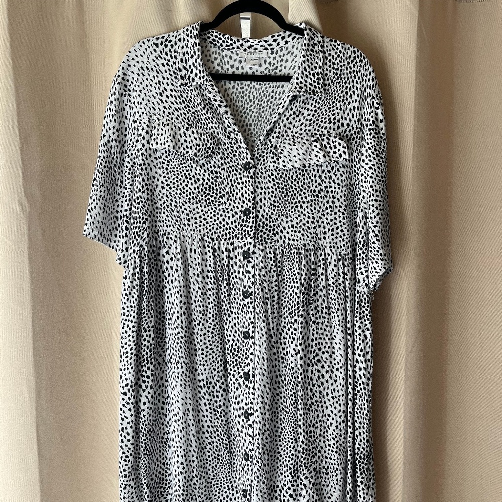 TOPSHOP Maternity dress black and white leopard print size 16